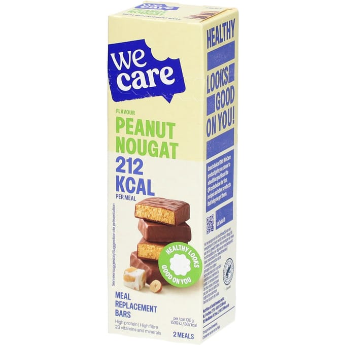 We Care Meal Replacement Bars Peanut Nougat 2x58 Reep