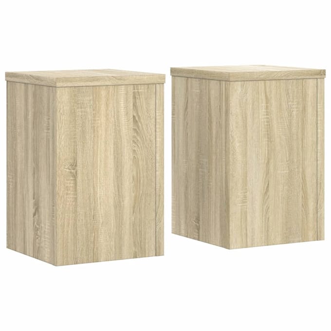 vidaXL - Plantenstandaards - 2 - st - 20x20x30 - cm - bewerkt - hout - sonoma - eiken