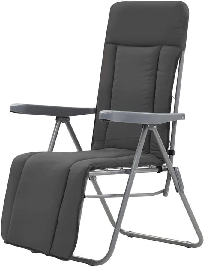 Inklapbare tuinstoelen - Relaxstoelen set - Buiten ontspannen - Verstelbare rugleuning - 2 stuks - Grijs
