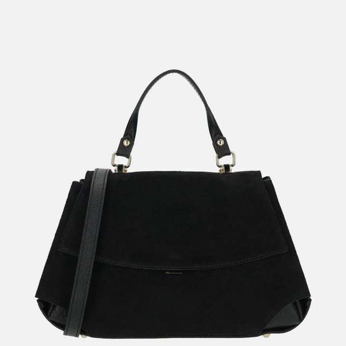 Charm London overslag handtas suede zwart
