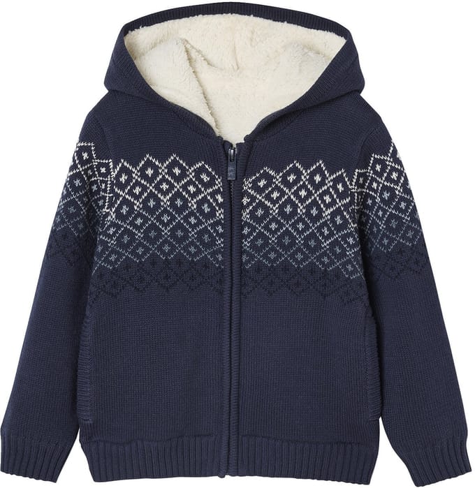 Vertbaudet Sweater met capuchon gevoerd met sherpa voor jongens