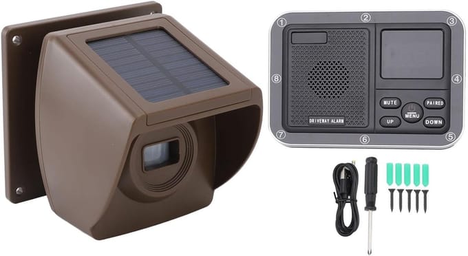 Draadloos Alarm - Buiten Detector - Eigendom Beveiligen - 800 Meter Bereik - IP55 Waterdicht - Zwart