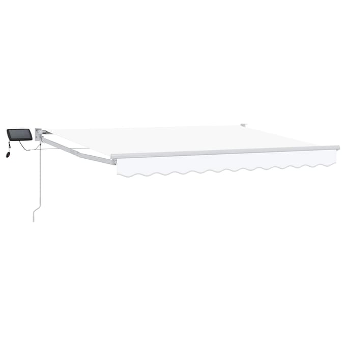 vidaXL - Handbediende - luifel - met - LED's - Wit - 3 - x - 2,5 - m