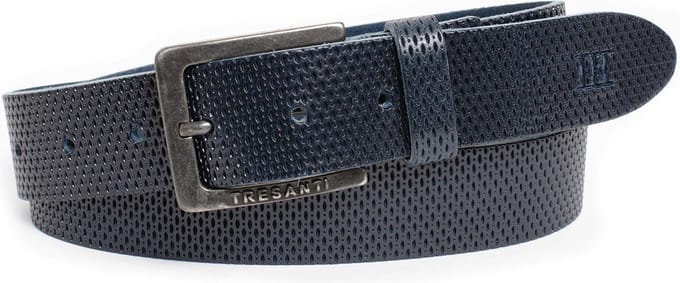 TRESANTI | ZACK I Geperforeerde leren riem | Navy | Size 105