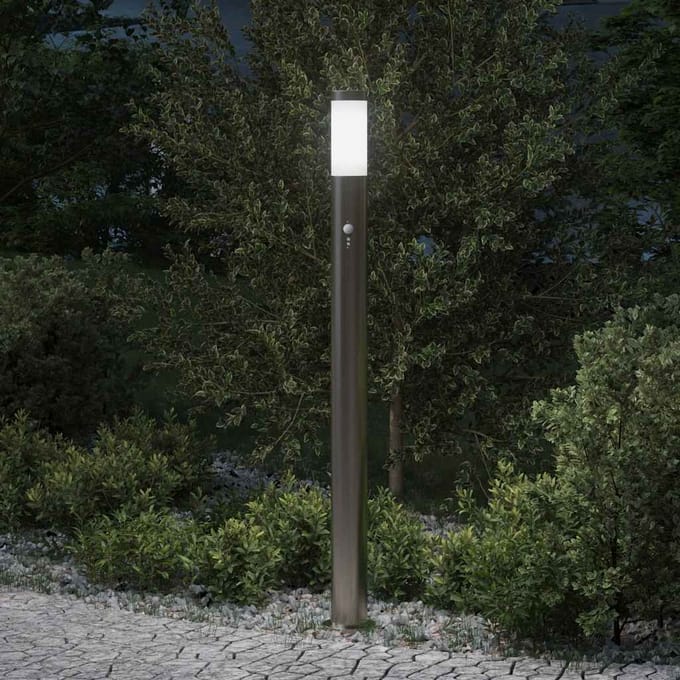 vidaXL Bolderverlichting met sensor 110 cm roestvrij staal IP44