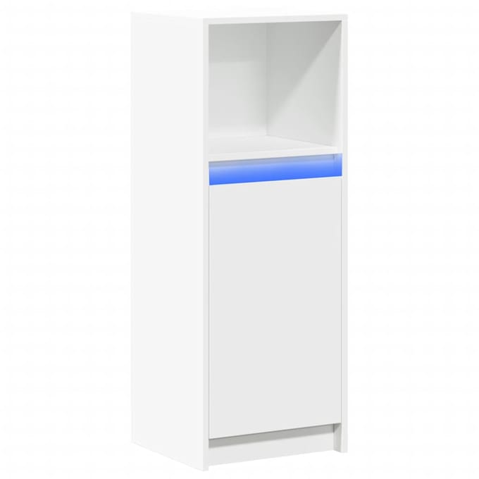 vidaXL - Dressoir - met - LED - 38x34x100 - cm - bewerkt - hout - wit