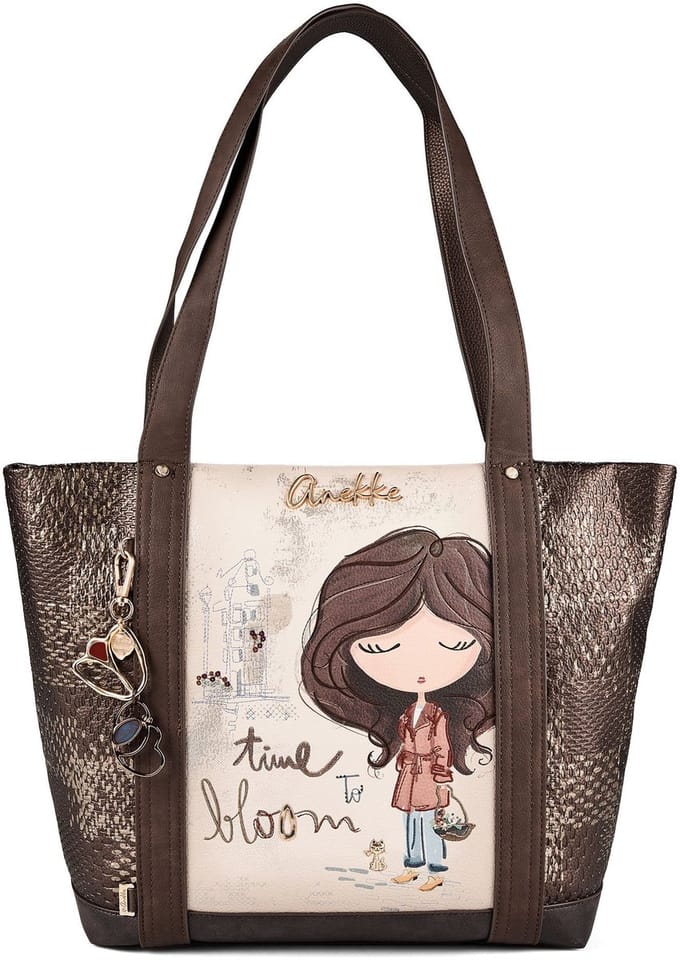 Anekke schoudertas shopper Tulip Tote Bag Multicolor bruine