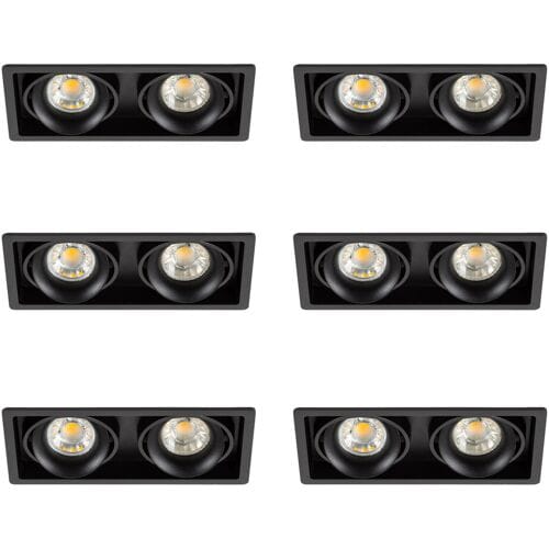 KS Verlichting Inbouwspot Bjorn 2 zwart set 6 stuks