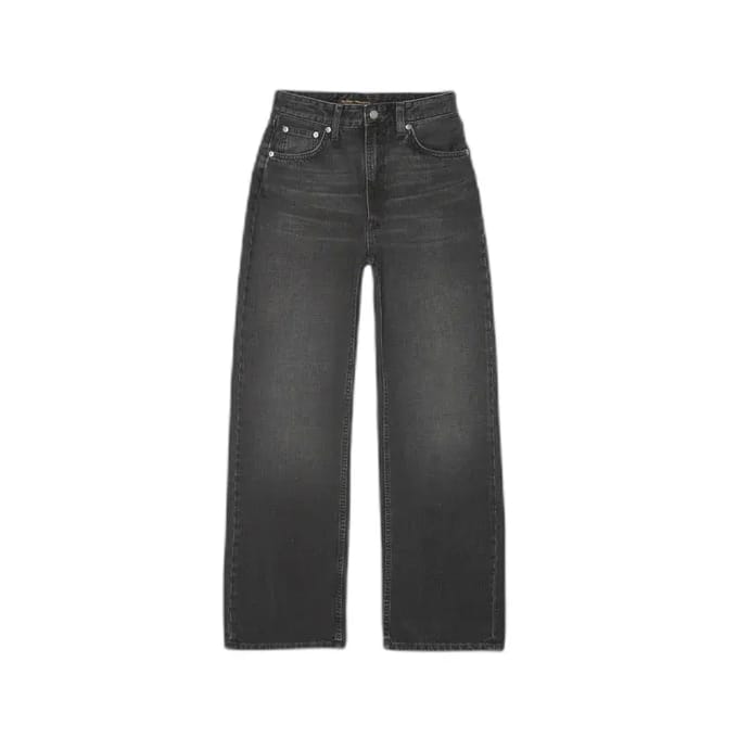 Dames Wide Leg Jeans Nudie Jeans Clean Eileen Night Dune Black