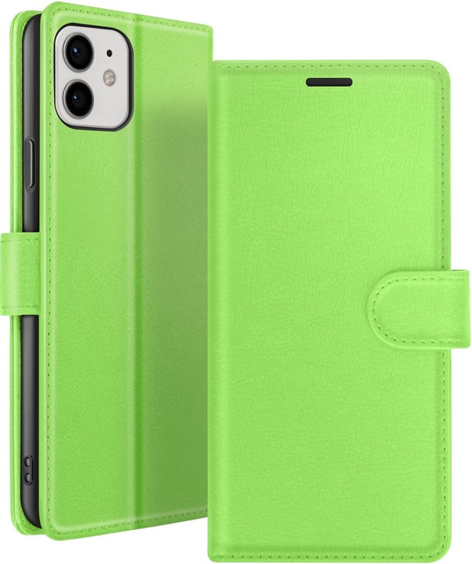 Zanae, Hoesje geschikt voor iPhone 12 / 12 Pro - Wallet Case & Magneetsluiting, Groen