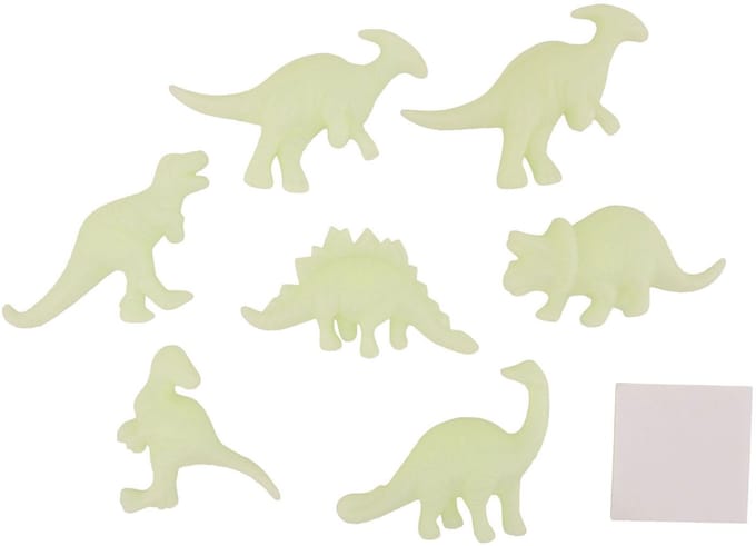 Glow in the dark - 3D - muur - dino's - dinosaurus - 7 delig