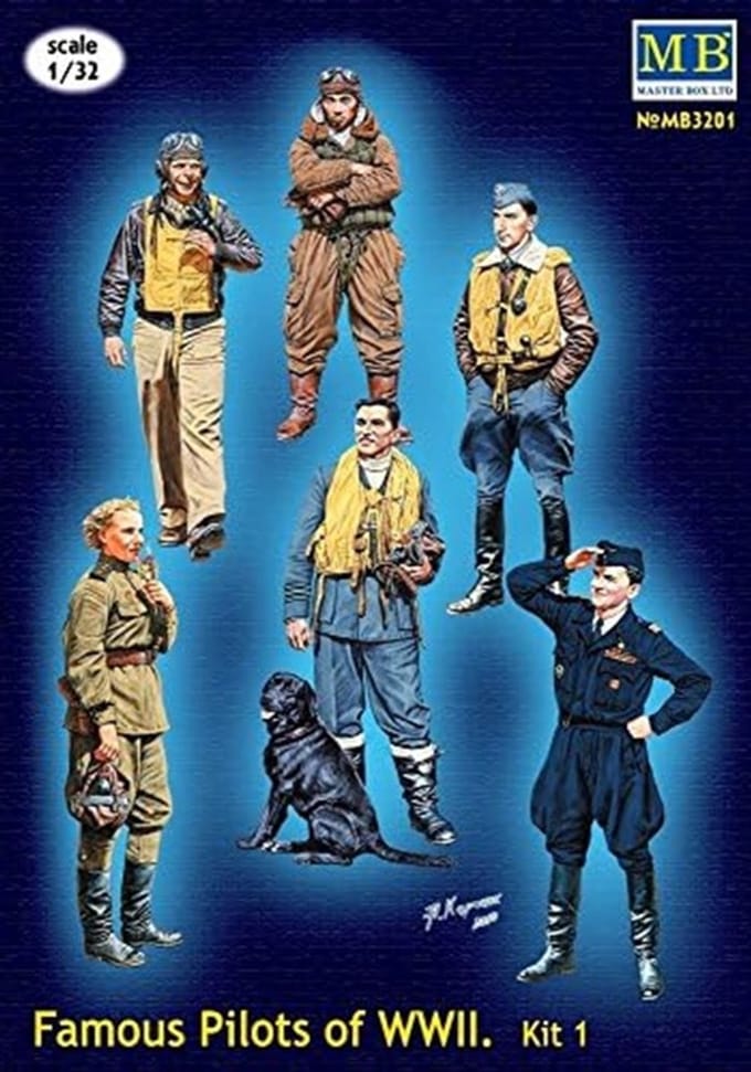 Master Box Modelbouwpakket Militaire voertuigen - 3201 Beroemde Piloten uit WWII - Kit 1 Plastic - 1:32 - Modelbouw