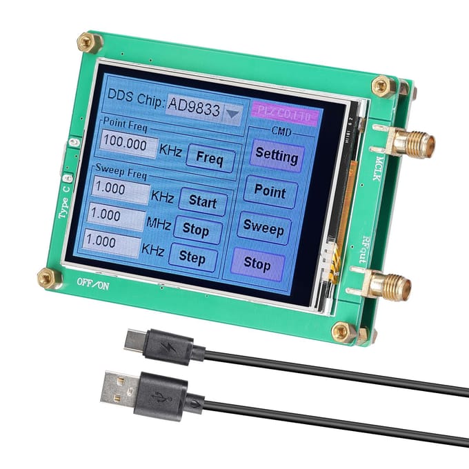 Aanraakscherm DDS-module Signaalgenerator 10Bit DAC Sinusgolf Blokgolf Driehoeksgolfsignaal veelkleurig