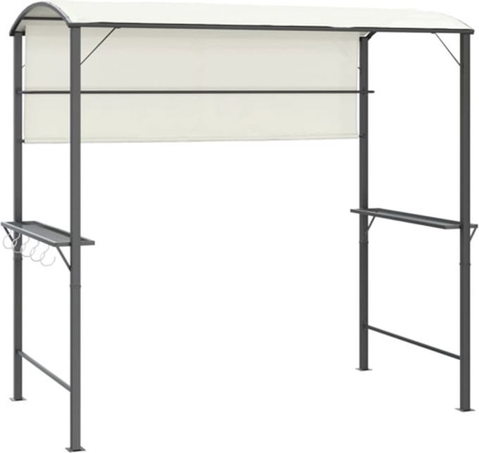 vidaXL - Prieel - met - dak - 220x110x200 - cm - crèmekleurig