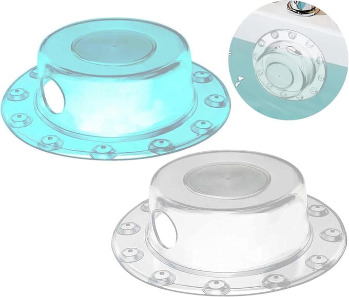 2 stuks - Badstop - Universele Badstop - Badplug - Afvoerplug - Afvoerfilter - Gootsteendop - Afvoerstop - Badkuip Overloop Deksel - Douchefilterplug - Haarfilter - transparant, blauw