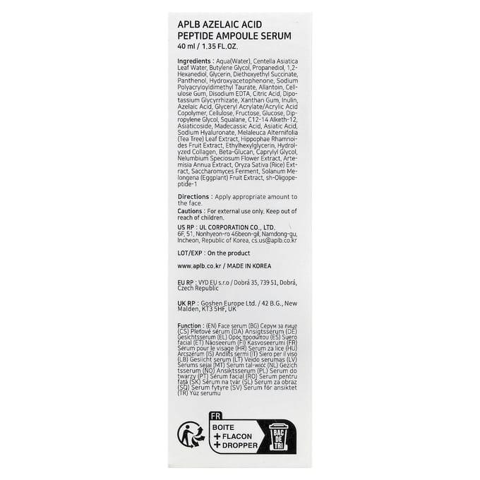 APLB - Azelaic Acid Peptide Ampoule Serum - Gezichtsserum