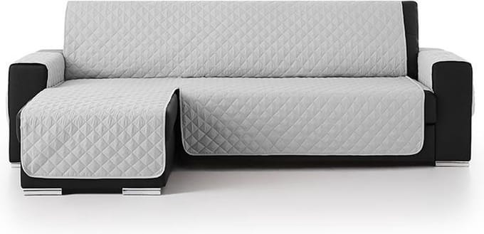 Duo quilt Chaise Longue links - Bankbeschermer - 240cm breed - Lichtgrijs - OekoTex keurmerk