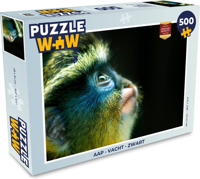 Puzzel Aap - Vacht - Zwart - Legpuzzel - Puzzel 500 stukjes