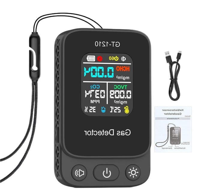 Luchtkwaliteitsmeter - Lucht Sensor - Binnenlucht Monitoren - Temperatuur Vochtigheid - Compact Ontwerp - Wit