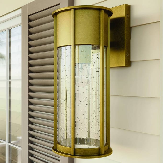 Kichler LED Wand Buitenlamp Camillo | 1X E27 Max 60W | IP44 | Dimbaar | Painted Natural Brass