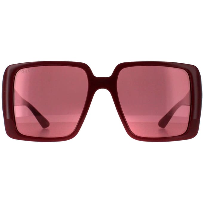 Gucci vierkant dames bordeauxrood met zilver spiegel GG1692S