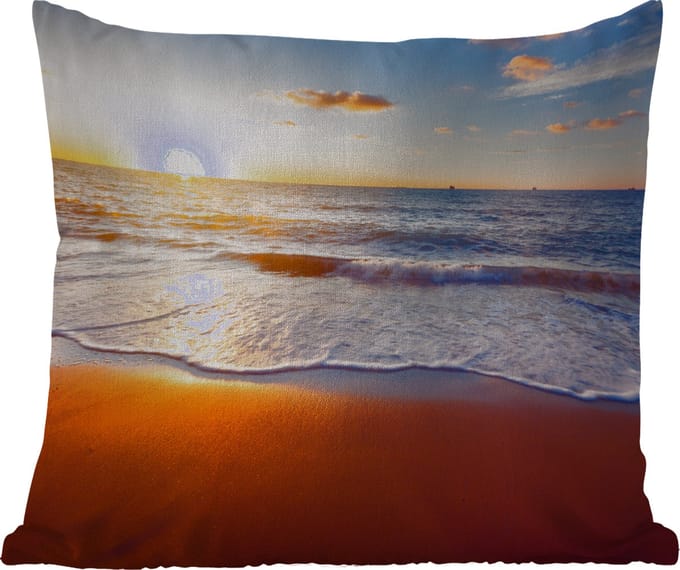Tuinkussen - Strand - Zee - Zon - Horizon - 40x40 cm - Weerbestendig