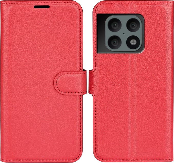 MobyDefend Hoesje - Geschikt voor OnePlus 10 Pro - Kunstleren Wallet Book Case (Sluiting Voorkant) - Rood