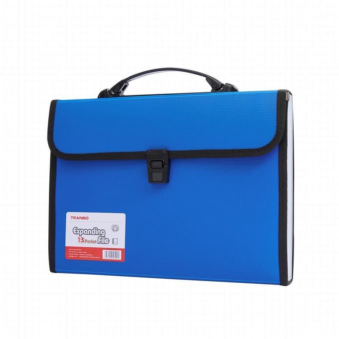 A4 Draagbare Documententas 13 Vakken Accordion Tas Informatie Testpapier Dossiermap Opbergtas Kantoor Documenten Organisatie blauw