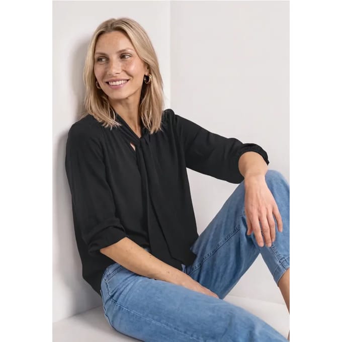 Blouse met lange mouwen en strikdetail