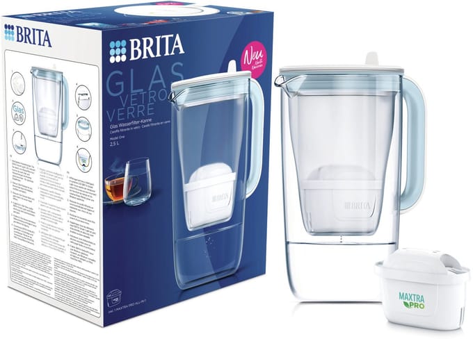 BRITA Glazen Waterfilterkan 2.5L + MAXTRA PRO Waterfilter 1050449