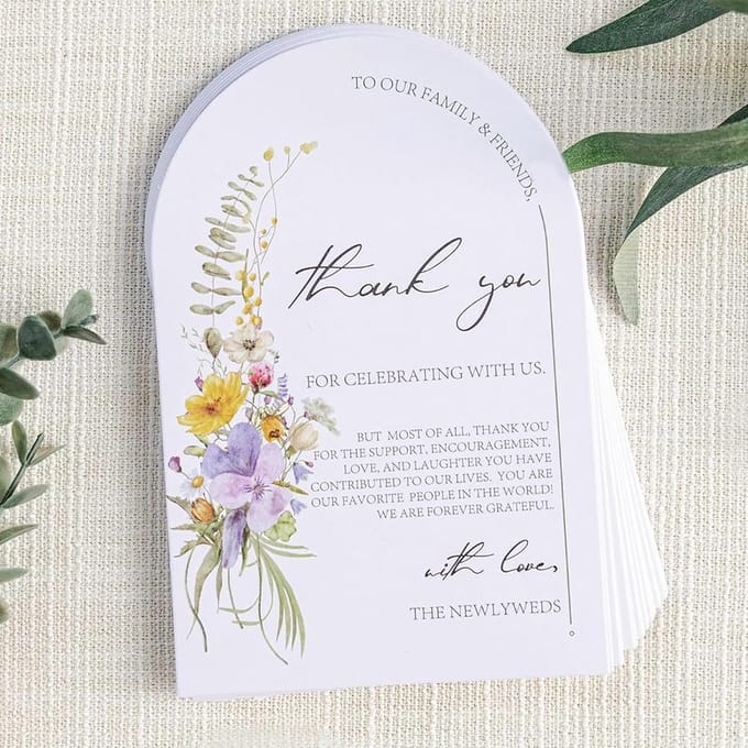50x Bruiloft Bedankkaarten Plaatskaartjes Receptie - Dank U Kaarten Diner Decoratie