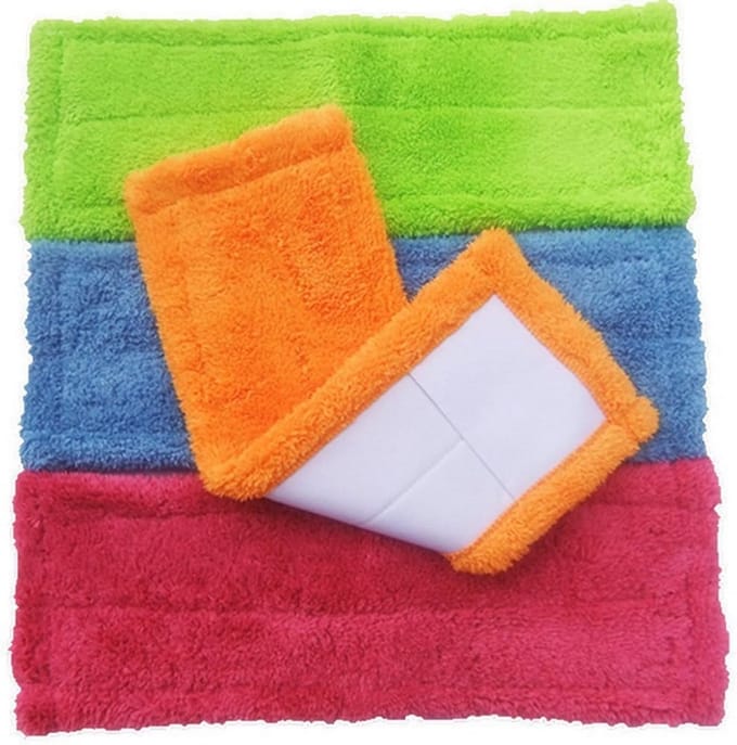 Microvezel Dweilhoezen Vervangend - 4 Stuks Wasbaar voor Plumeau Mop - 42x12 cm