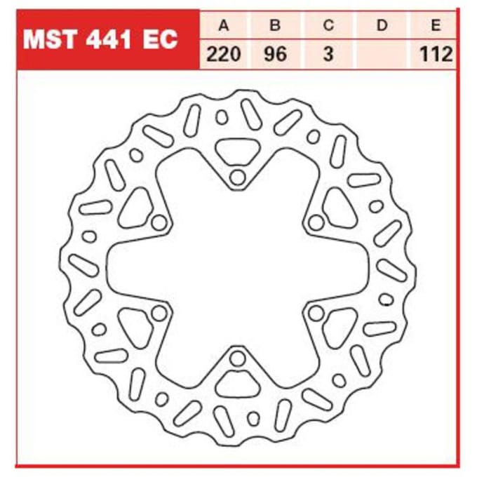 Remschijf TRW MST441EC, 1 Stuk