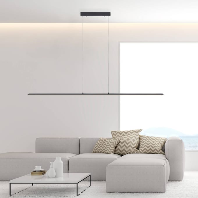 PURE LED hanglamp Lite, antraciet, 160 cm, CCT, dimbaar