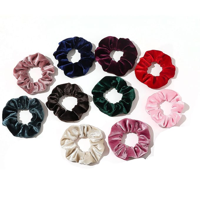 10 STUKS Haarelastiekjes Eenvoudige Mode Snoepkleur Velours Elastische Scrunchies Haarelastiek Cadeaus voor black