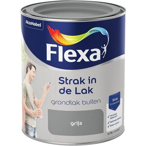 Flexa - Strak In De Lak Grondlak Buiten - Grijs - 750 Ml