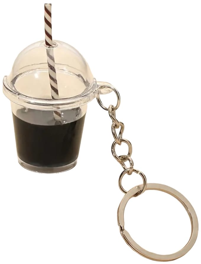 Sleutelhanger – Iced Coffee / Bubble Coffee – Zwart | Mini Cup | Trendy Accessoire