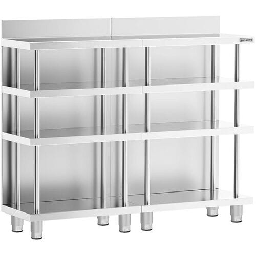 GGM Gastro Bar-Arbeitstisch - Edelstahl - 1200x400mm - mit 4 Ablagen