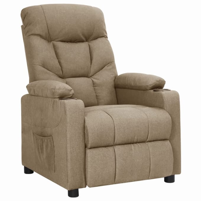 vidaXL - Fauteuil - verstelbaar - stof - taupe
