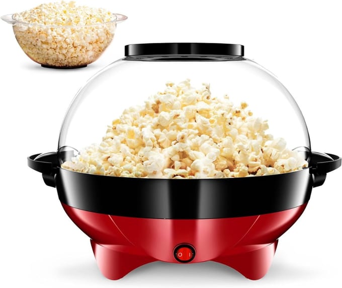 MIRA® Popcornmachine - Popcornmachine - Popcornmachine Princess - Rood - 33cm x 30cm x 12cm