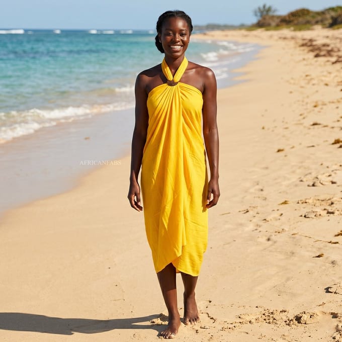 Sarong / pareo - Strandkleding wikkelrok / strandjurk - Geel