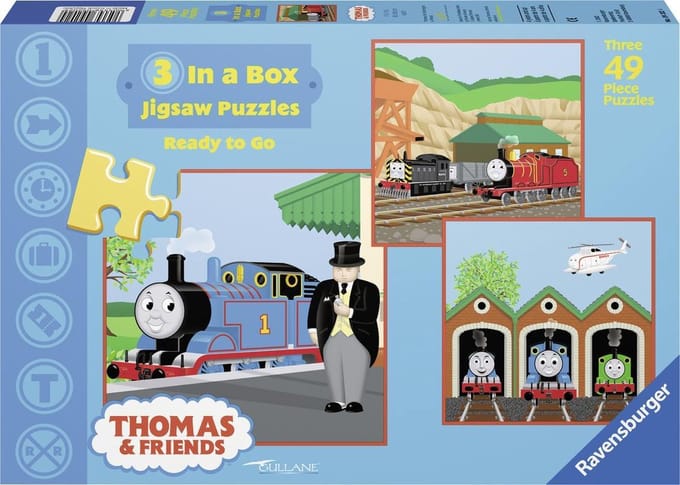Ravensburger Thomas & Friends. Ready to go- Drie puzzels van 49 stukjes - kinderpuzzel