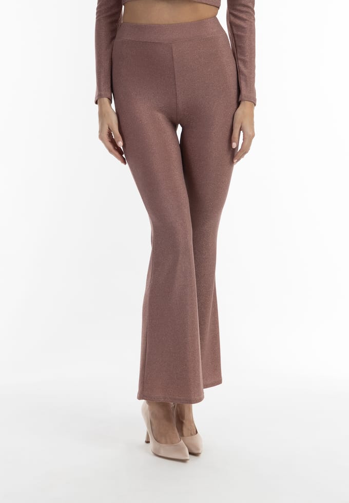 faina jersey broek met glanzend garen