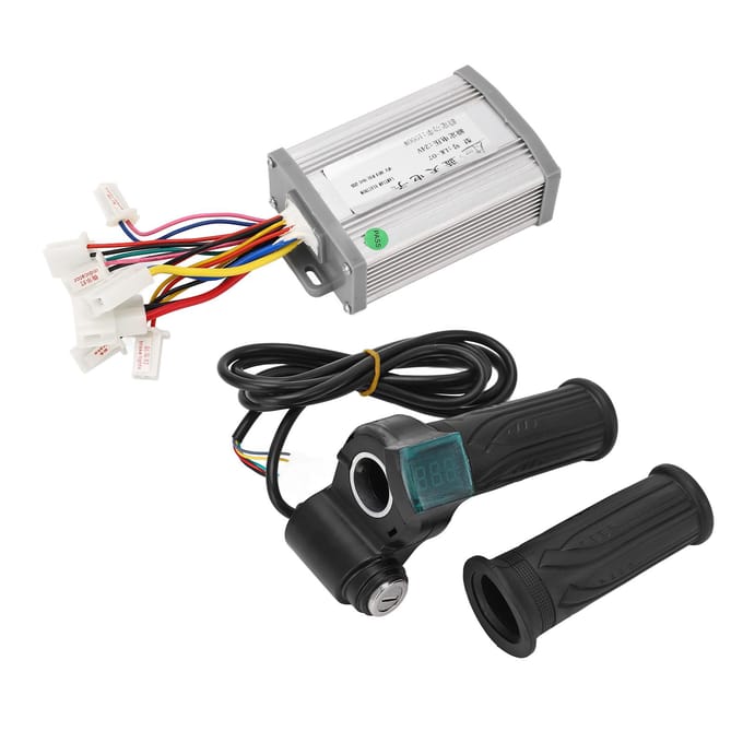 24V 1000W Fiets Geborstelde Motor Controller met Draaigashendel Sleutels Elektrische Fiets black