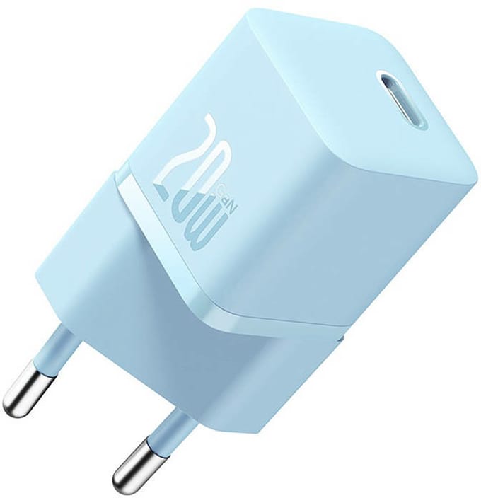 Baseus GaN Mini 1C Netwerkoplader, 20W, 3A, 1 x USB-C, Blauw CCGN050103