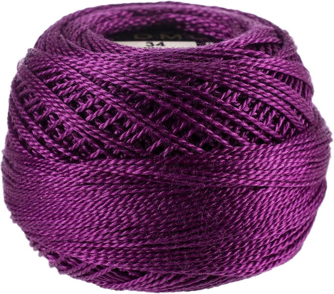 Parelgaren Maat 8 Donker Fuchsia 80 Meter