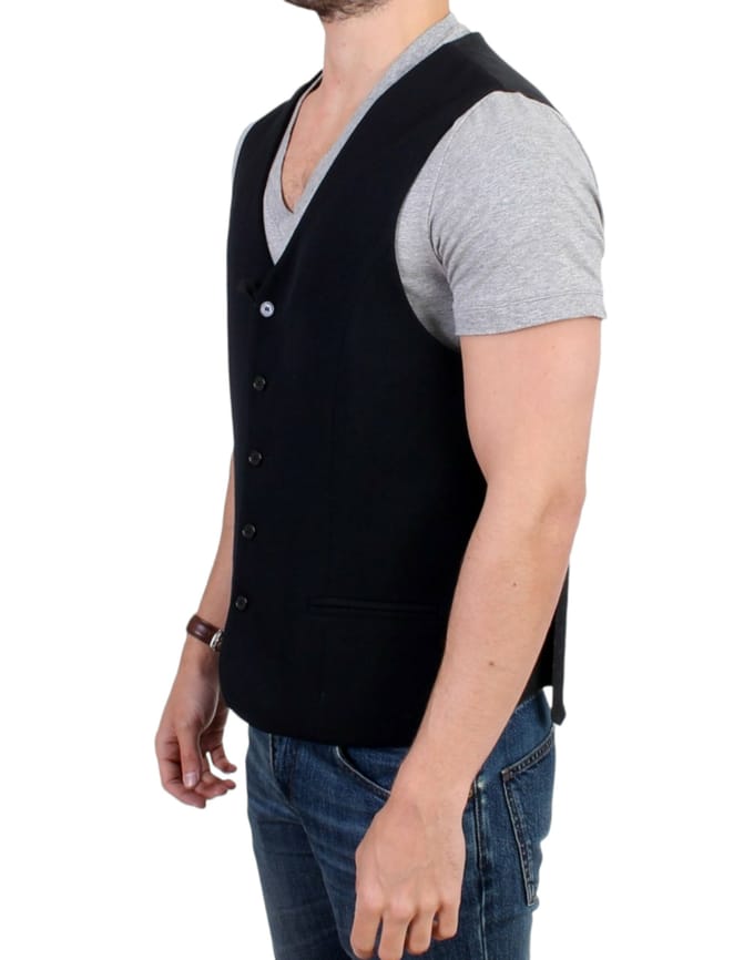 Zwart Wol Vest Klassieke Stijl