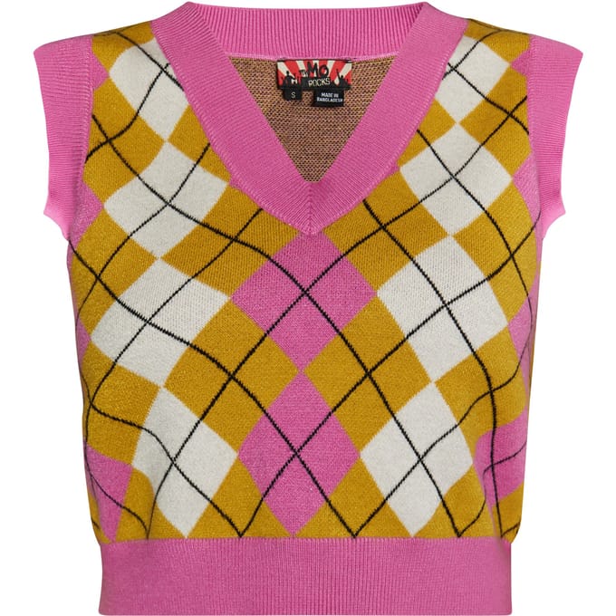 Mymo gebreide trui Dames Roze Geel Veelkleurig