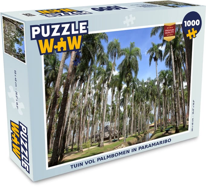 Puzzel Tuin vol palmbomen in Paramaribo - Legpuzzel - Puzzel 1000 stukjes volwassenen