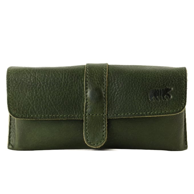 Bear Design Weta Leren Brillenkoker - Groen